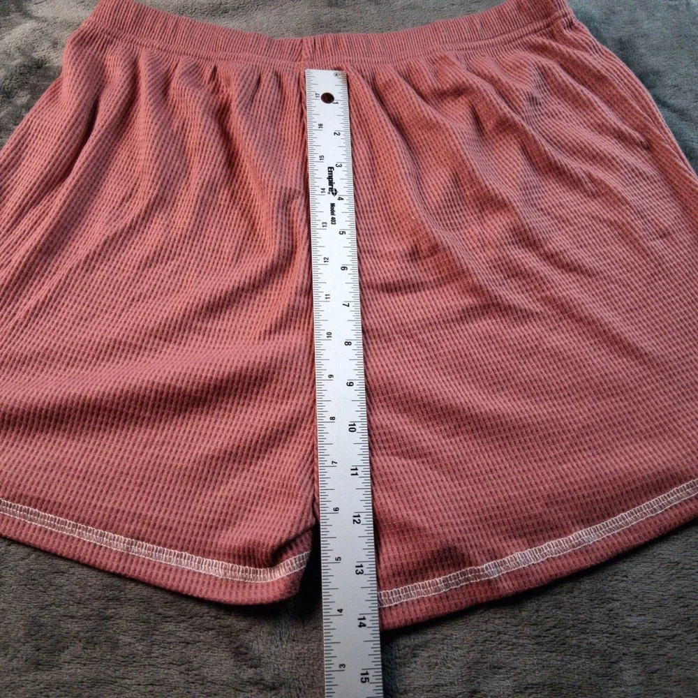 Cupshe NWOT Waffle Knit Lounge Shorts M Pink Mauve Thermal Drawstring Pajama